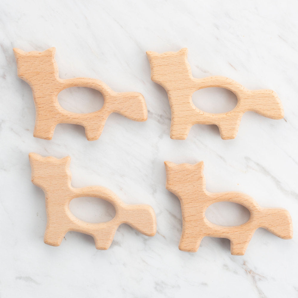 Loren 4'lü Kedi Diş Kaşıyıcı Ahşap Halka